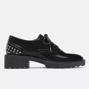 Zara black studded lace up shoes size EU 38